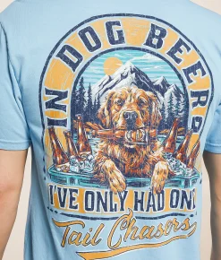 Tops|Graphic T-Shirts | Tail Chasers Club In Dog Beers T-Shirt Air Blue