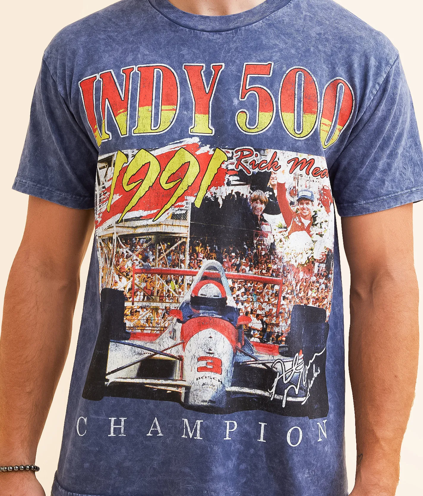 PHILCOS Indy 500 Champion T-Shirt Blue Mineral Wash New