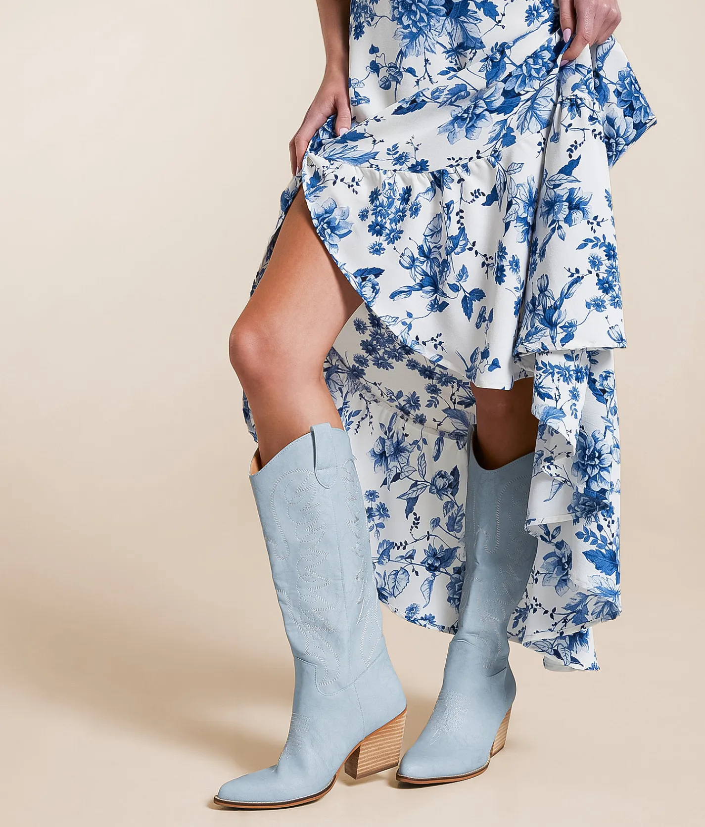 Mi.iM Indy Western Cowboy Boot Light Blue Sale