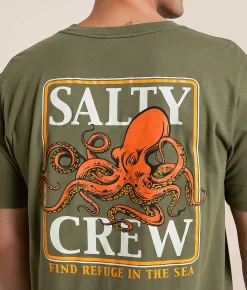 Tops|Graphic T-Shirts | Salty Crew Ink Slinger Classic T-Shirt Dusty Olive