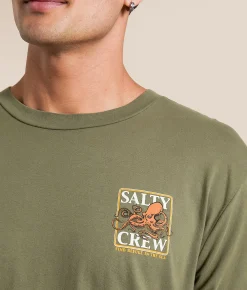 Tops|Graphic T-Shirts | Salty Crew Ink Slinger Classic T-Shirt Dusty Olive