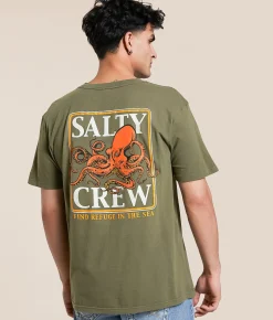 Tops|Graphic T-Shirts | Salty Crew Ink Slinger Classic T-Shirt Dusty Olive