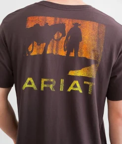 Graphic T-Shirts | Ariat Inkstamp Sunset Ridge T-Shirt Dark Brown