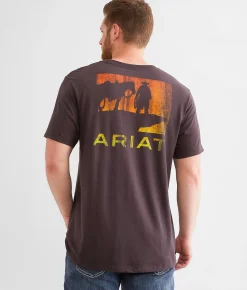 Graphic T-Shirts | Ariat Inkstamp Sunset Ridge T-Shirt Dark Brown