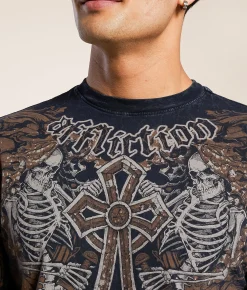 Tops|Graphic T-Shirts | Affliction Inner Abyss T-Shirt Black Lava Wash