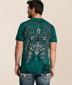 Tops|Graphic T-Shirts | Affliction Inner Existence T-Shirt Everglade