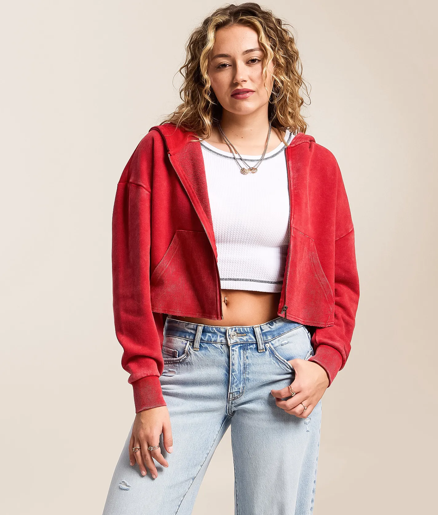 Gilded Intent Inset Cropped Hoodie Samba New
