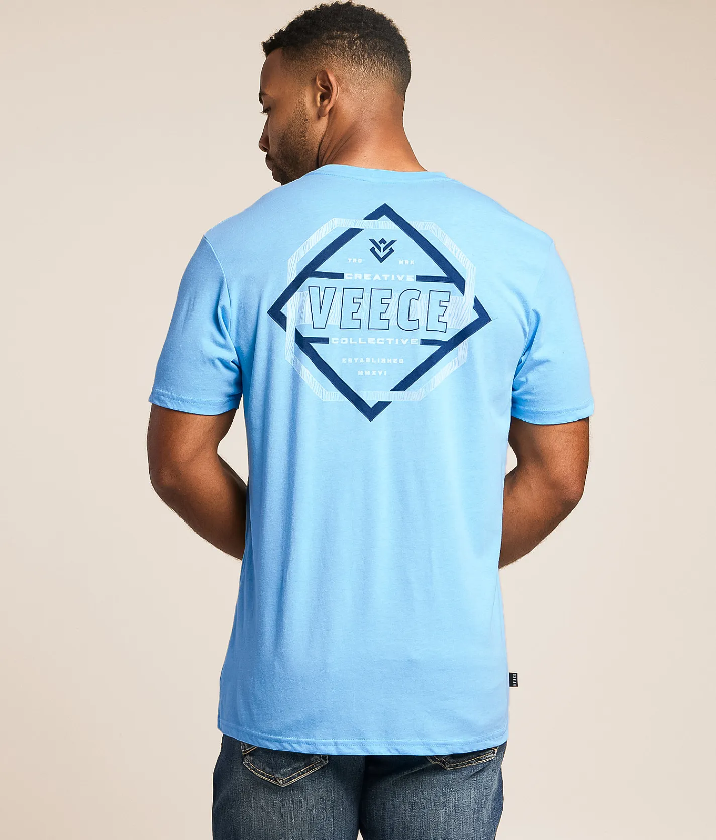 Veece Intertwined T-Shirt Blue White Heather