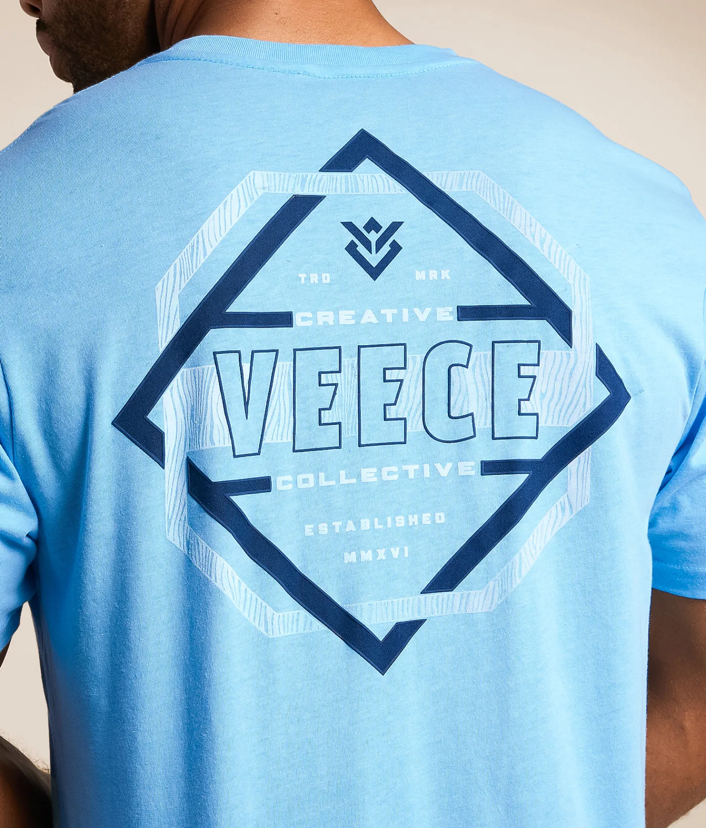Veece Intertwined T-Shirt Blue White Heather