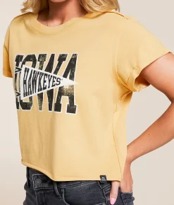Tops | Gameday SOCIAL® Iowa Hawkeyes Flag T-Shirt Old Gold