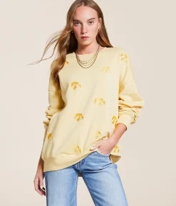 Tops | Gameday SOCIAL® Iowa Hawkeyes Oversized Pullover Pale Yellow