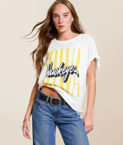 Gameday SOCIAL® Iowa Hawkeyes Oversized T-Shirt White Hot