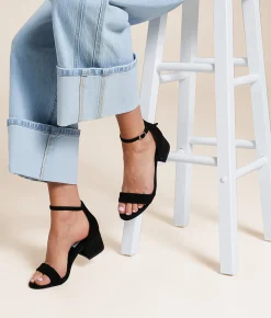 Steve Madden Irenee Heeled Leather Sandal Black Online