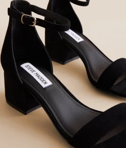 Steve Madden Irenee Heeled Leather Sandal Black Online