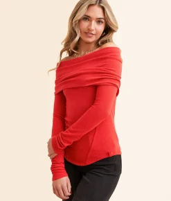 Free People Iris Off The Shoulder Top Chocolate Fondant Online