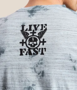 Affliction Iron Thunder T-Shirt Slate Dk Slate Crystal Wa
