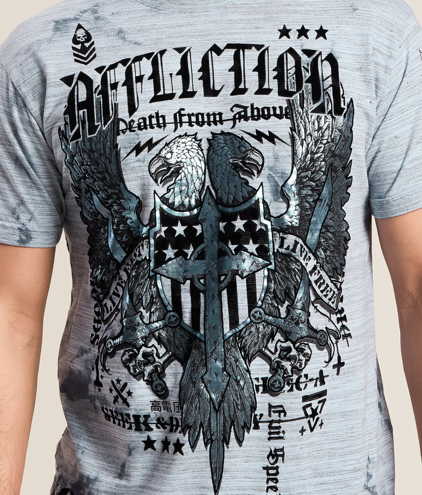Affliction Iron Thunder T-Shirt Slate Dk Slate Crystal Wa