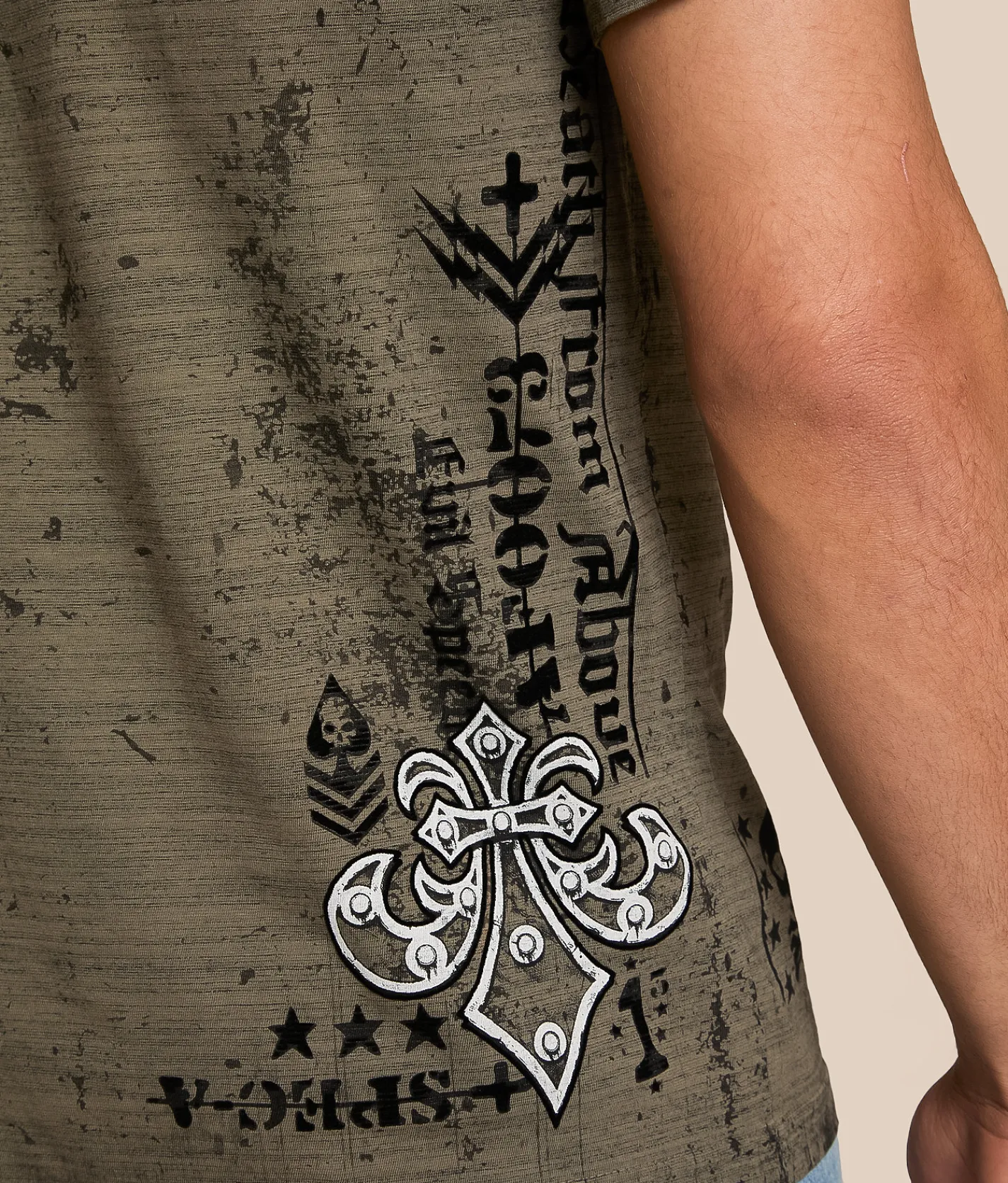 Tops|Graphic T-Shirts | Affliction Iron Thunder T-Shirt Moonmist