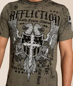 Tops|Graphic T-Shirts | Affliction Iron Thunder T-Shirt Moonmist