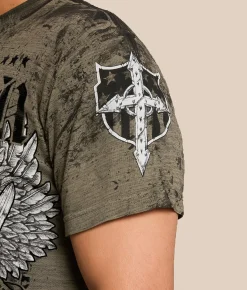 Tops|Graphic T-Shirts | Affliction Iron Thunder T-Shirt Moonmist