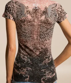 Tops | Affliction Isabella Burnout T-Shirt Cafe Creme Reactive