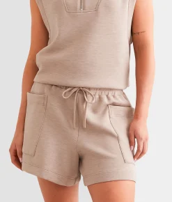 Varley Isabella Mid-Rise Short Taupe Marl Online