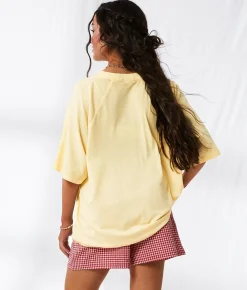 Tops | 33 Coastal Isle Of The Palms Oversized T-Shirt Butter Yellow