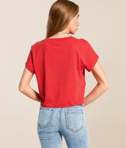 Gameday SOCIAL® ISU Cropped Cyclones Flag T-Shirt Red Online