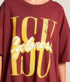 Gameday SOCIAL® ISU Cyclones Oversized T-Shirt Maroon Outlet