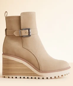 Shoes | Mia Ivelyn Wedge Ankle Boot Stone
