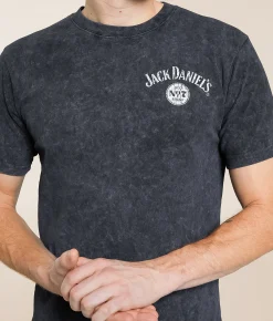 Tops|Graphic T-Shirts | Changes Jack Daniel's Old No. 7 T-Shirt Black Mineral Wash