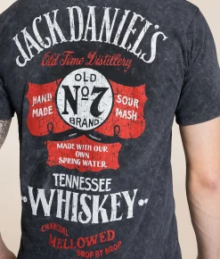 Tops|Graphic T-Shirts | Changes Jack Daniel's Old No. 7 T-Shirt Black Mineral Wash