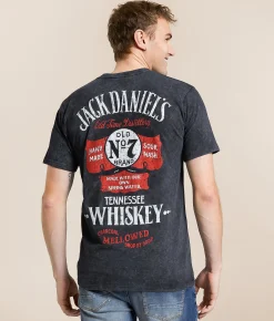 Tops|Graphic T-Shirts | Changes Jack Daniel's Old No. 7 T-Shirt Black Mineral Wash