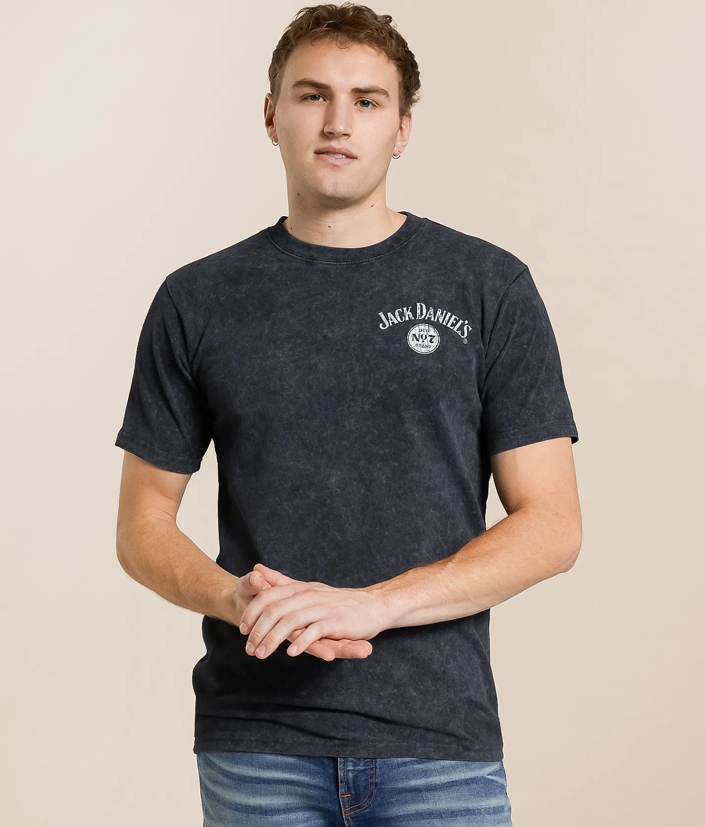 Tops|Graphic T-Shirts | Changes Jack Daniel's Old No. 7 T-Shirt Black Mineral Wash