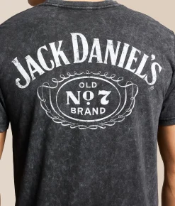Tops|Graphic T-Shirts | Changes Jack Daniel's T-Shirt Black Mineral Wash