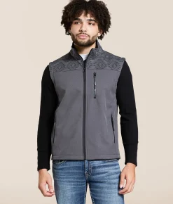 Coats & Jackets | Hooey Jackson Softshell Aztec Vest Black Grey