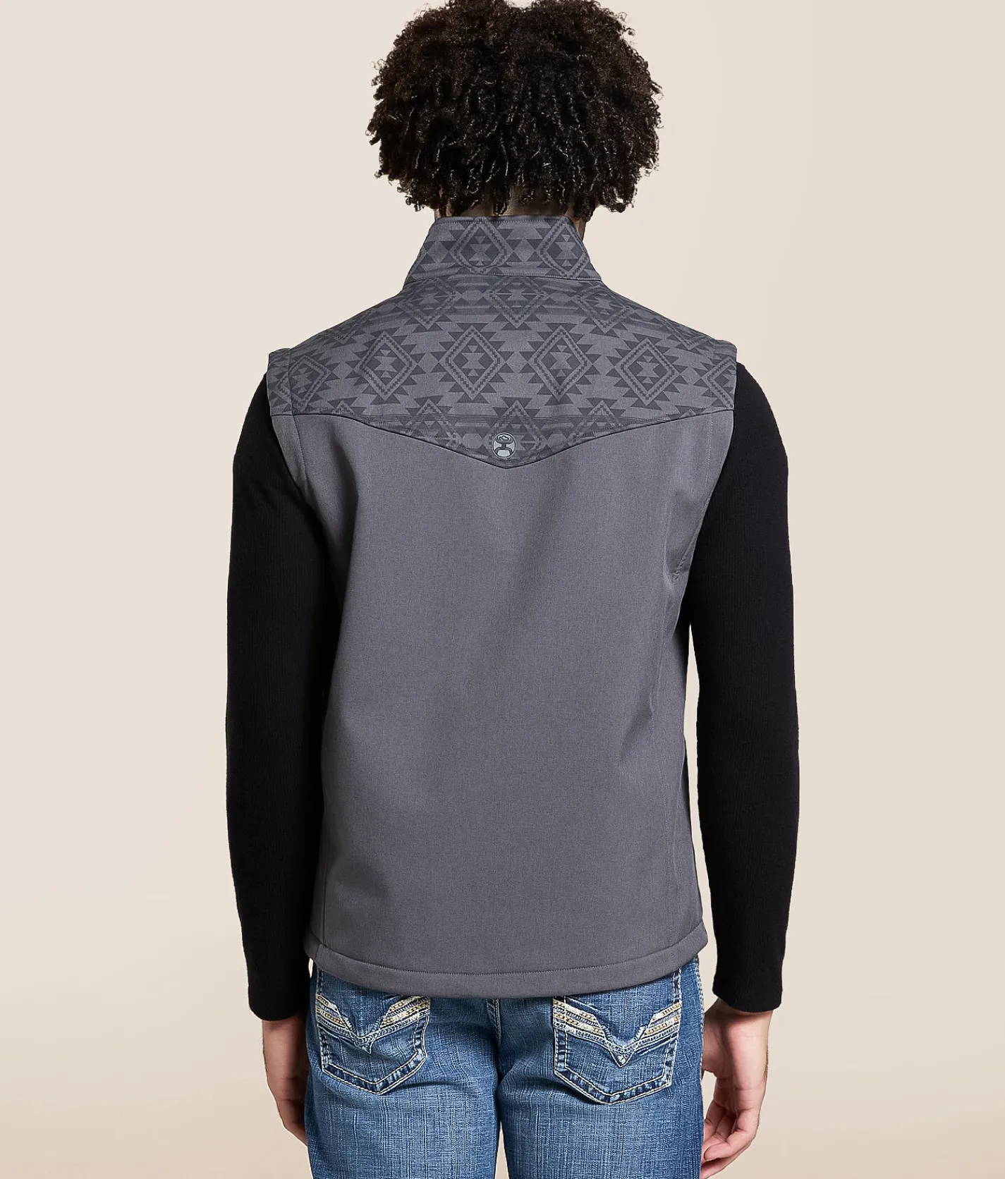 Hooey Jackson Softshell Aztec Vest Black Grey Online