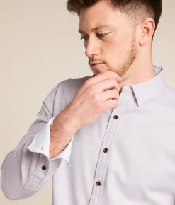 J.B. Holt Jacquard Embroidered Shirt Lavender Best