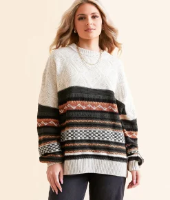 Tops | Gilded Intent Jacquard Oversized Sweater Multi