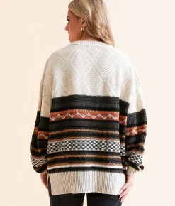 Tops | Gilded Intent Jacquard Oversized Sweater Multi
