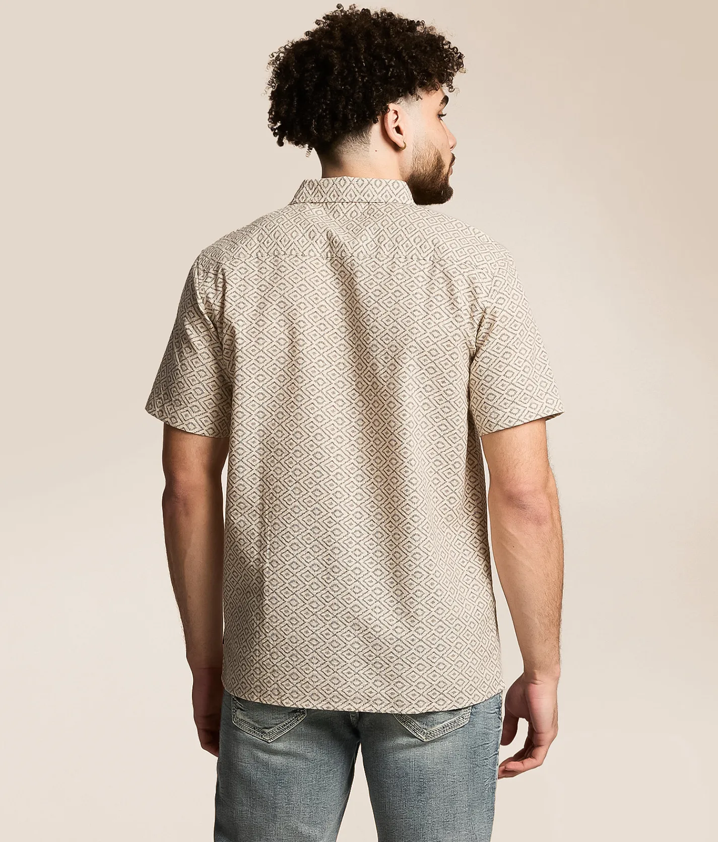 Tops | Nova Industries Jacquard Shirt Tan Beige