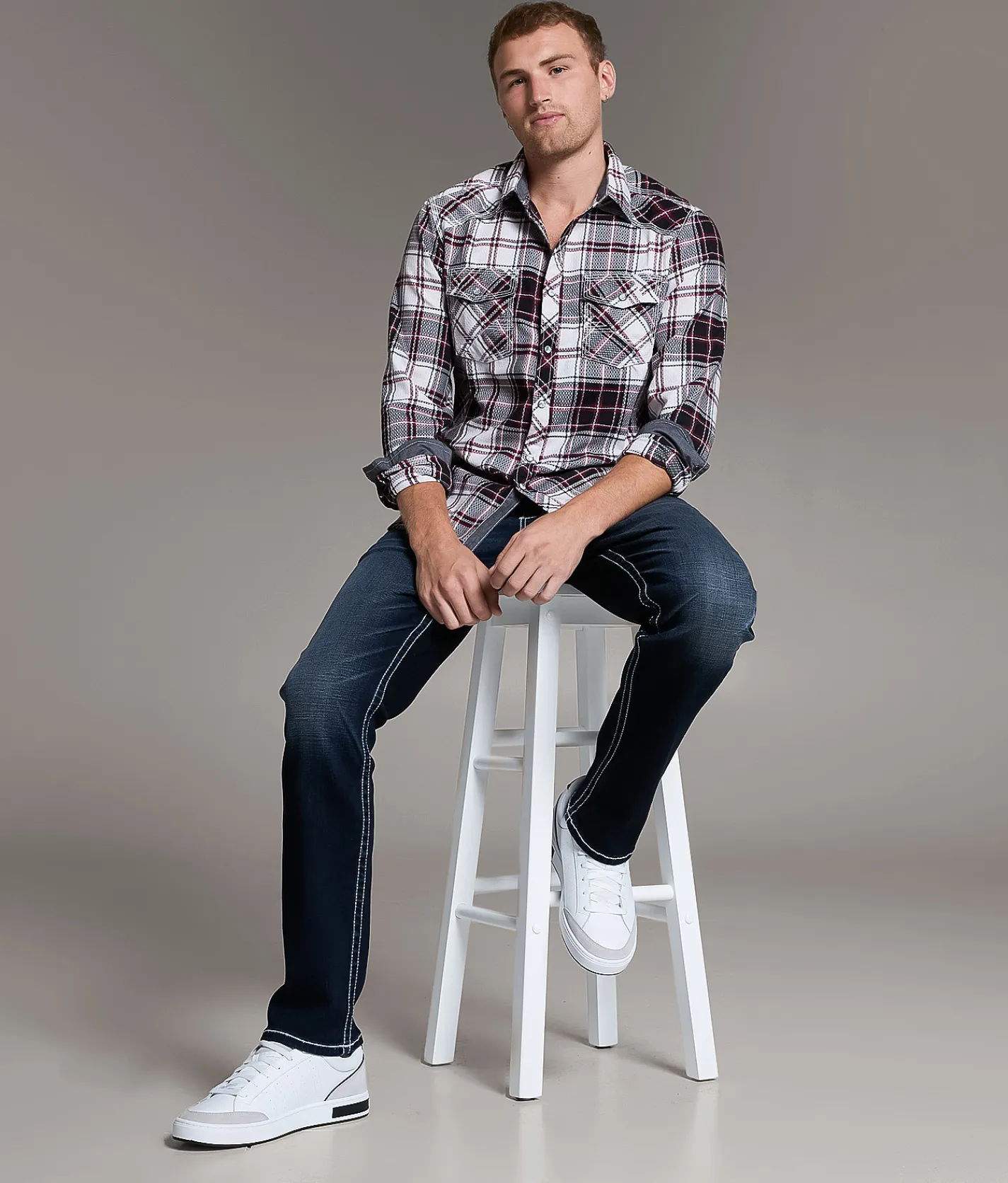BKE Jake Straight Stretch Jean Feathers Clearance