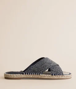 Mia Jakylynn Raffia Sandal Navy Clearance