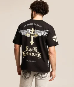 Tops|Graphic T-Shirts | Rock Revival James T-Shirt Black