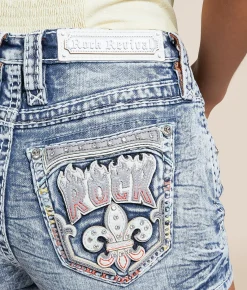 Bottoms|Shorts | Rock Revival Janan High Rise Stretch Short Janan US201