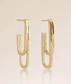 Sahira Jewelry Design Jasmine Pave Double Earring Gold Online