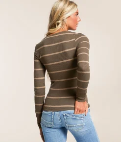 Tops | White Crow Jasmine Striped Henley Tavern