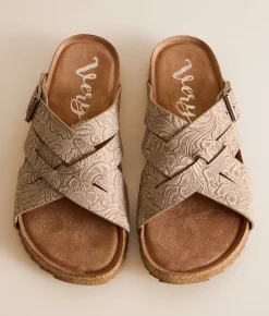 Shoes | Very G Jayda Tooled Sandal Light Taupe