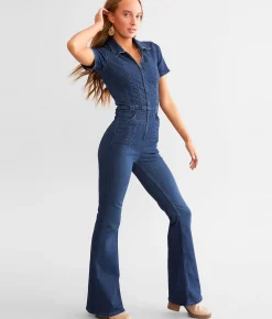 Rompers & Jumpsuits | Free People Jayde Denim Flared Jumpsuit Whimsy