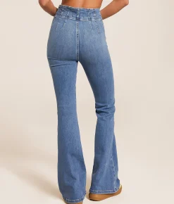 Free People Jayde Flare Stretch Jean Sunburst Blue Outlet